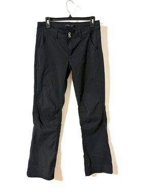 Prana Halle Pants Women's Size 8 Black Zip pocket Roll Up Hiking Travel Outdoor